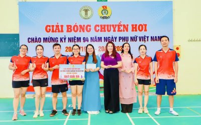 CBGV KHOA GDMN TH ĐẠT GIẢI 3 TRONG HOẠT ĐỘNG CÔNG ĐOÀN: GIẢI BÓNG CHUYỀN HƠI CHÀO MỪNG 20.10.2024